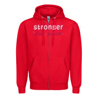 Red stronger than cancer Zipper Hoodie - MaliasSmallBusiness