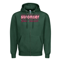 Sports Green stronger than cancer Zipper Hoodie - MaliasSmallBusiness