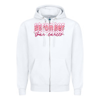 White stronger than cancer Zipper Hoodie - MaliasSmallBusiness