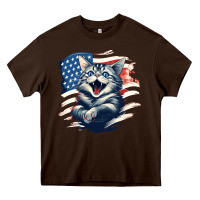 Chocolate Brown cat1 Heavy Core Tee - Unal Design