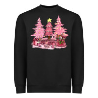 Black pink christmas trees with gift box bbs Heavyweight Sweatshirt - BundleAndBundleShop