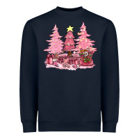 Navy pink christmas trees with gift box bbs Heavyweight Sweatshirt - BundleAndBundleShop