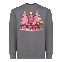 Pink Christmas Trees With Gift Box Bbs Heavyweight Sweatshirt | Teevron