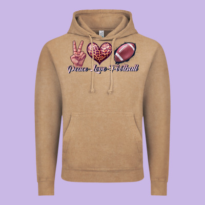 Peace Love Football Vintage Hoodie Designed By Jahusdesignshop