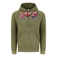 Vintage Olive peace love football Vintage Hoodie - JahusDesignShop