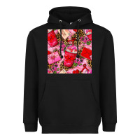 Black valentines day coffee cups and love letter with xoxo and leopard seaml Heavyweight Hoodie - BundleAndBundleShop