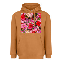 Meerkat valentines day coffee cups and love letter with xoxo and leopard seaml Heavyweight Hoodie - BundleAndBundleShop