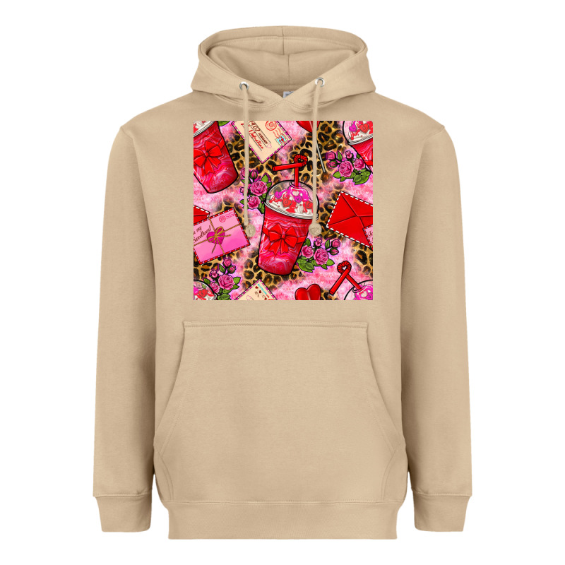 Valentines Day Coffee Cups And Love Letter With Xoxo And Leopard Seaml Heavyweight Hoodie by BundleAndBundleShop | Teevron