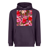 Plum valentines day coffee cups and love letter with xoxo and leopard seaml Heavyweight Hoodie - BundleAndBundleShop