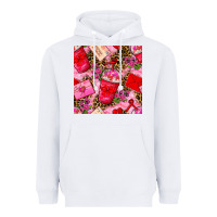 White valentines day coffee cups and love letter with xoxo and leopard seaml Heavyweight Hoodie - BundleAndBundleShop