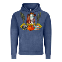 Vintage Denim Fall Cow Vintage Hoodie - CowhideDigitalArt