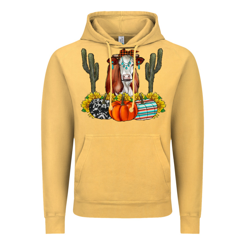 Fall Cow Vintage Hoodie by CowhideDigitalArt | Teevron
