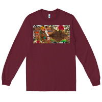 Burgundy western turquoise gemstone horse cowhide leopard floral background lic Long Sleeve Tee - Artiststas