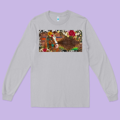 Western Turquoise Gemstone Horse Cowhide Leopard Floral Background Lic Long Sleeve Tee Designed By Artiststas
