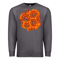 Charcoal Heather Thanksgiving Turkey With Tartan Patch Premium Sweatshirt - BundleAndBundleShop