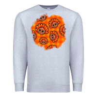 Heather Grey Thanksgiving Turkey With Tartan Patch Premium Sweatshirt - BundleAndBundleShop