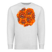 Oatmeal Heather Thanksgiving Turkey With Tartan Patch Premium Sweatshirt - BundleAndBundleShop