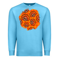 Ocean Blue Thanksgiving Turkey With Tartan Patch Premium Sweatshirt - BundleAndBundleShop