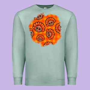 Thanksgiving Turkey With Tartan Patch Premium Sweatshirt Designed By Bundleandbundleshop