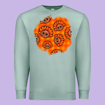 Thanksgiving Turkey With Tartan Patch Premium Sweatshirt Designed By Bundleandbundleshop