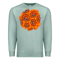 Seafoam Thanksgiving Turkey With Tartan Patch Premium Sweatshirt - BundleAndBundleShop