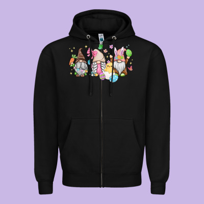 Easter Gnomies Zipper Hoodie Designed By Maliassmallbusiness