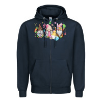 Navy easter gnomies Zipper Hoodie - MaliasSmallBusiness