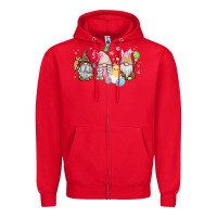 Red easter gnomies Zipper Hoodie - MaliasSmallBusiness