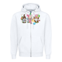 White easter gnomies Zipper Hoodie - MaliasSmallBusiness