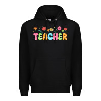 Black custom teacher flowers Premium Hoodie - JahusDesignShop