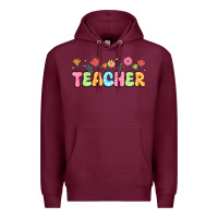 Burgundy custom teacher flowers Premium Hoodie - JahusDesignShop