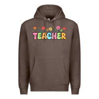 Coffee custom teacher flowers Premium Hoodie - JahusDesignShop