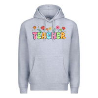 Heather Grey custom teacher flowers Premium Hoodie - JahusDesignShop