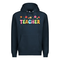Navy custom teacher flowers Premium Hoodie - JahusDesignShop