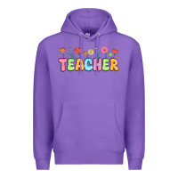 Purple custom teacher flowers Premium Hoodie - JahusDesignShop