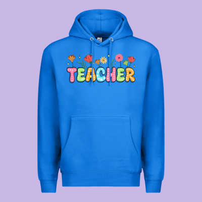 Custom Teacher Flowers Premium Hoodie Designed By Jahusdesignshop