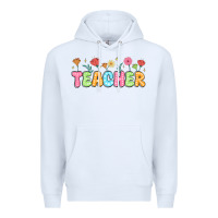 White custom teacher flowers Premium Hoodie - JahusDesignShop