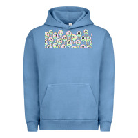 Pigment Pebble Blue retro smiley faces Urban Hoodie - TumblerDesignByShophia