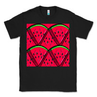 Black Watermelon Slices Seamless Pattern Classic Tee - BundleAndBundleShop