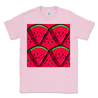 Bubblegum Pink Watermelon Slices Seamless Pattern Classic Tee - BundleAndBundleShop