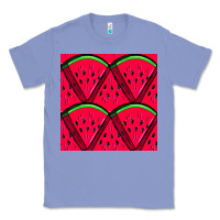 Colony Blue Watermelon Slices Seamless Pattern Classic Tee - BundleAndBundleShop