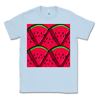 Dusty Blue Watermelon Slices Seamless Pattern Classic Tee - BundleAndBundleShop