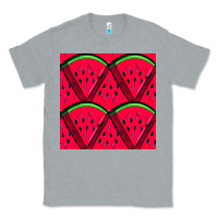 Heather Grey Watermelon Slices Seamless Pattern Classic Tee - BundleAndBundleShop