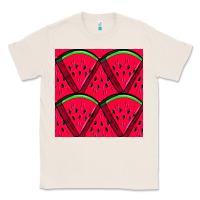 Natural Watermelon Slices Seamless Pattern Classic Tee - BundleAndBundleShop