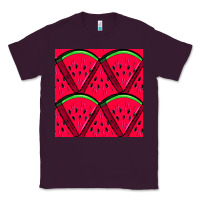 Plum Watermelon Slices Seamless Pattern Classic Tee - BundleAndBundleShop