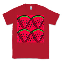 Red Watermelon Slices Seamless Pattern Classic Tee - BundleAndBundleShop