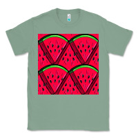 Sage Watermelon Slices Seamless Pattern Classic Tee - BundleAndBundleShop