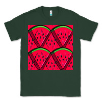Sports Green Watermelon Slices Seamless Pattern Classic Tee - BundleAndBundleShop