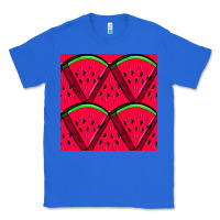 True Royal Watermelon Slices Seamless Pattern Classic Tee - BundleAndBundleShop
