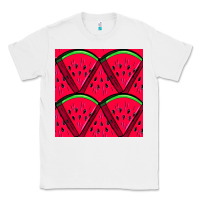 White Watermelon Slices Seamless Pattern Classic Tee - BundleAndBundleShop